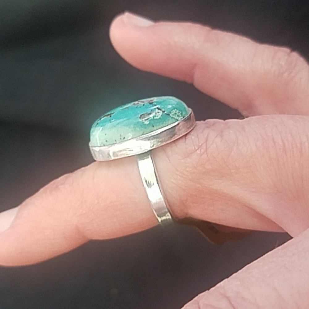 SS Turquoise Ring - Picture 2 of 3